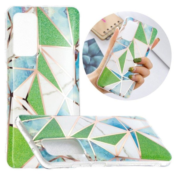 Marble Samsung Galaxy A32 5G Etui - Blå / Grønne Former Green