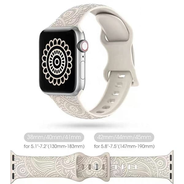 Silikonrem for Apple Watch Series 49mm - 45mm - 44mm - 42mm - Hvit White