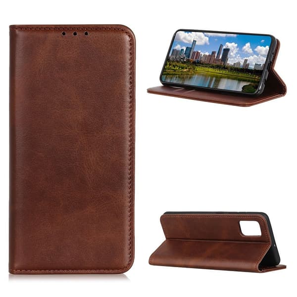 Flip Etui med Pung i Ekte Lær til Samsung Galaxy S20 FE 5G / 20 Fe - Kaffe Brown