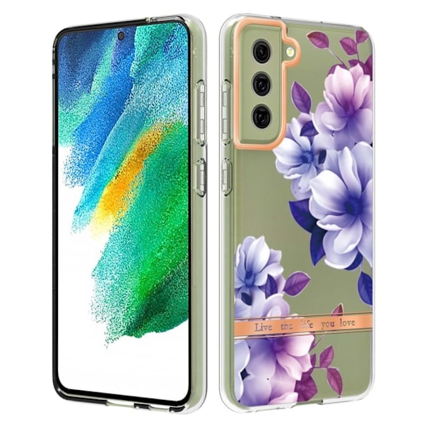 Supertunt och tåligt mjukfodral för Samsung Galaxy S21 FE - Lila Begonia Lila