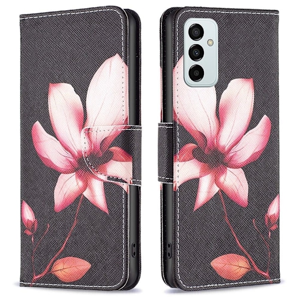 Wonderland Samsung Galaxy M23 flip etui - Pink Blomst Black