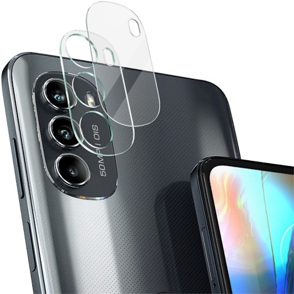 IMAK kameraskydd i glas med linsskydd i akryl för Motorola Moto G82 Transparent