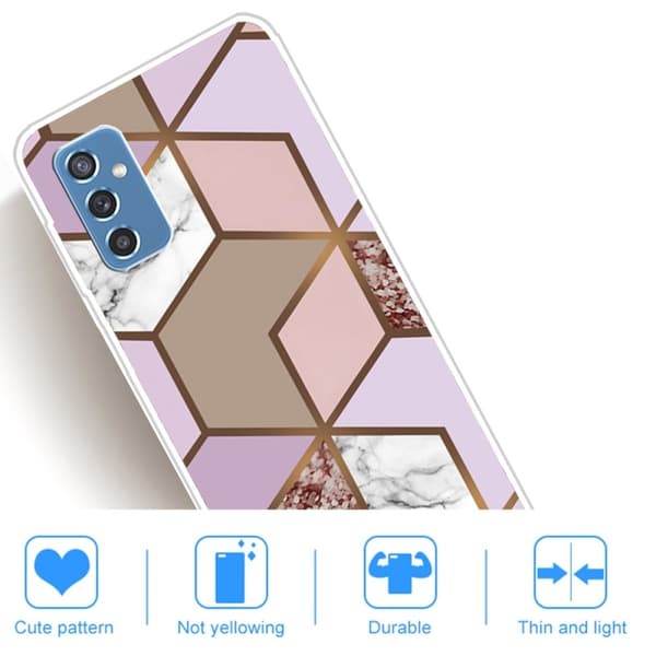 Marble Samsung Galaxy M52 5G Suojakotelo - Golden Lush Tile Multicolor