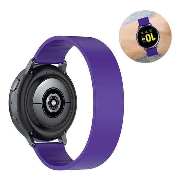 20mm Universal elastisk silikone urrem - Lilla / Lilla Purple
