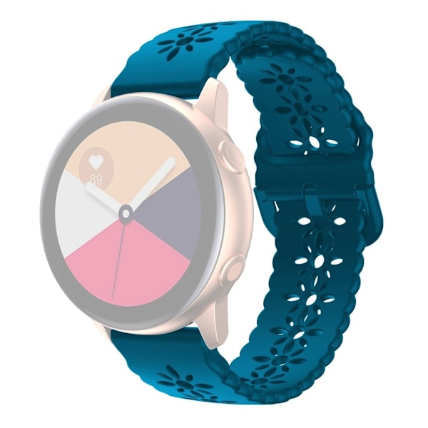 20 mm universal klockarmband i silikon med plommonblommor - Rockcyan Grön