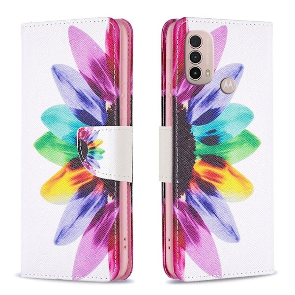 Wonderland Motorola Moto E30 / Motorola Moto E40 flip kuoret - Auringonkukka Multicolor