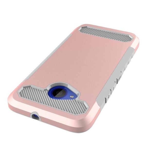 HTC U11 Life carbon fiber tekstur TPU etui - Rødguld Pink