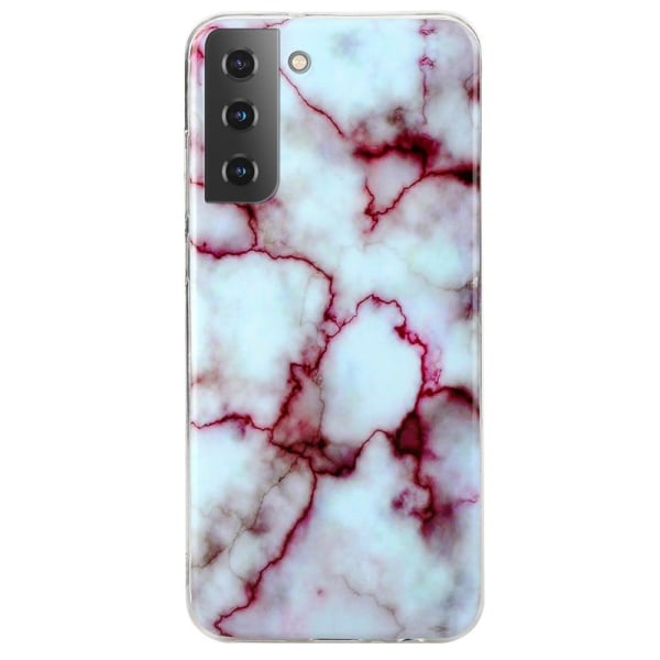 Marble Samsung Galaxy S22 Etui - Rød Red