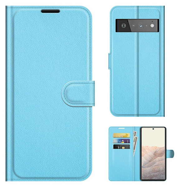 Klassisk Google Pixel 6 Pro flip etui - Blå Blue