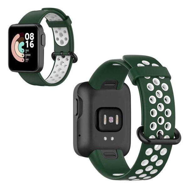 Xiaomi Mi Watch Lite / Redmi Watch tofarvet silikoneurrem - Grøn / Hvid Green