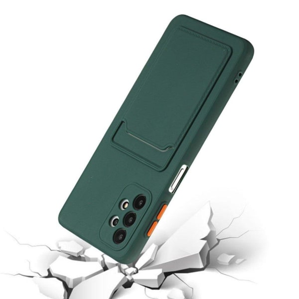 Card Holder Suojakuori For Samsung Galaxy A32 - Tummanvihreä Green