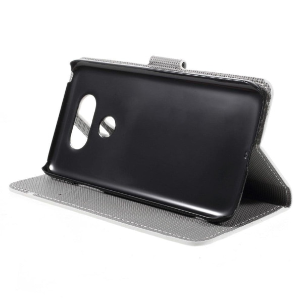 Hagerup læder-etui til LG G5 med kortholder og holder - Zebra stribet Multicolor