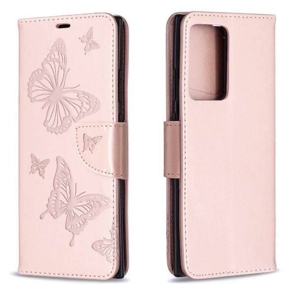Butterfly Samsung Galaxy Note 20 Ultra flip case - Rose Gold Pink