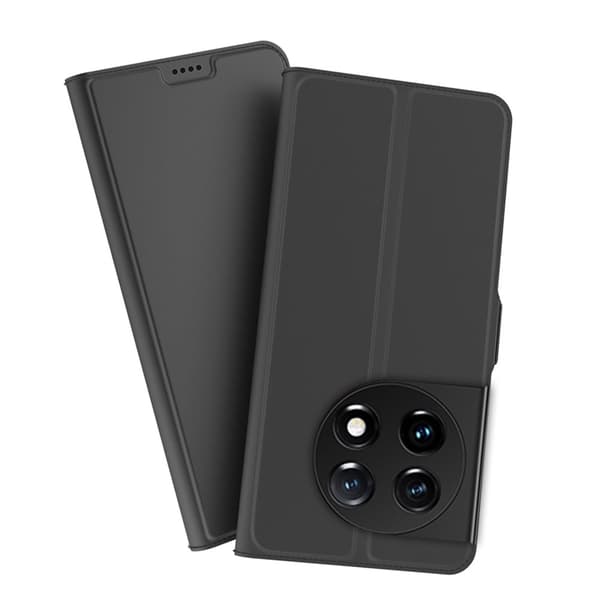 Glatt og tynt premium PU-skinnetui for OnePlus 11 - Svart Black
