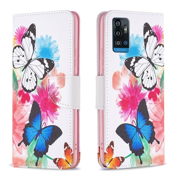 Wonderland ZTE Blade A51 flip kuoret - Kaksi Perhosta Multicolor