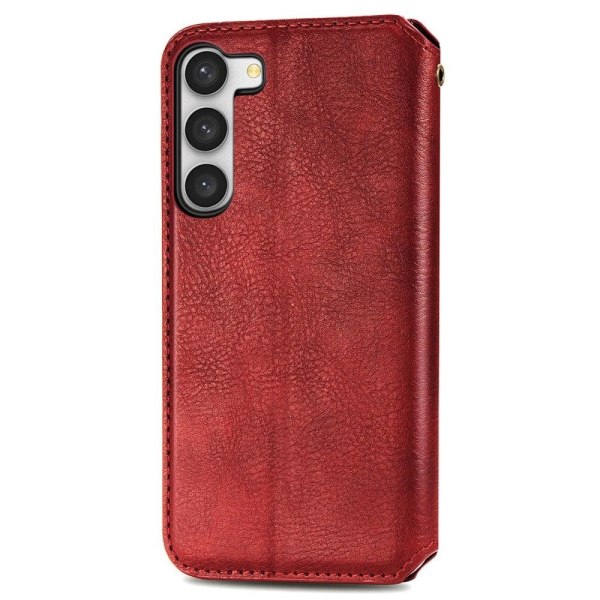 Nahkakotelo With A Stylish Rhombus Imprint For Samsung Galaxy S23 Plus - Punainen Red