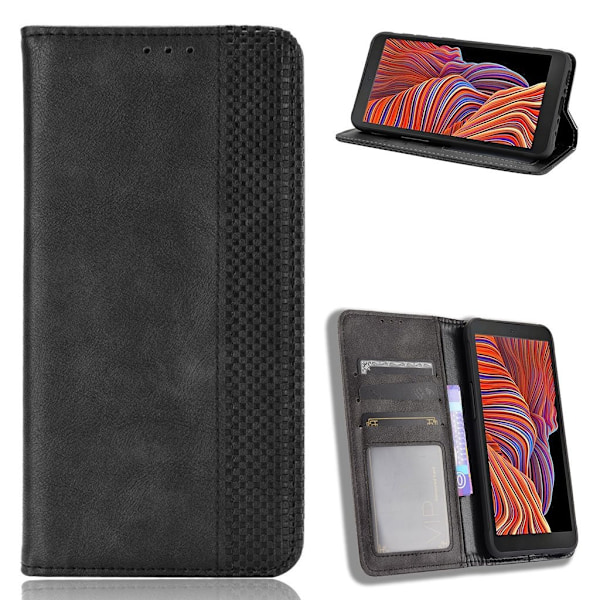 Bofink Vintage Samsung Galaxy Xcover 5 nahkakotelo - Musta Black