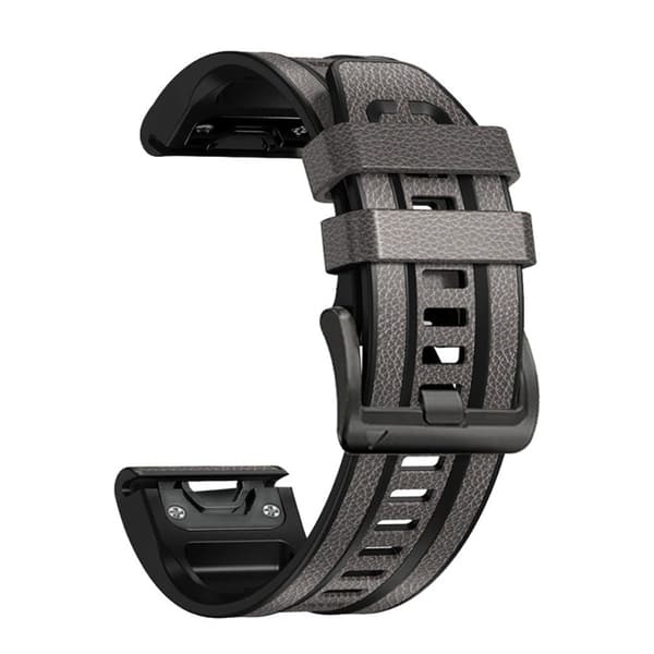 26 mm silikonskinn med silikonklokkerem til Garmin-klokke - Grå Silver grey