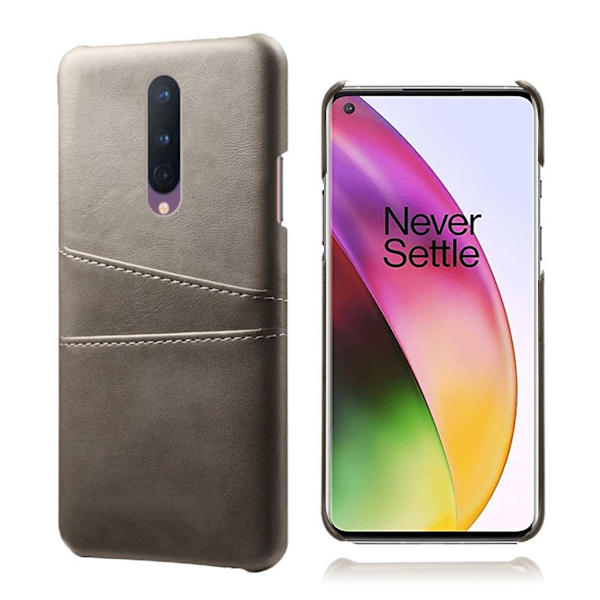OnePlus 8 skal med korthållare - Silver/Grå Silvergrå