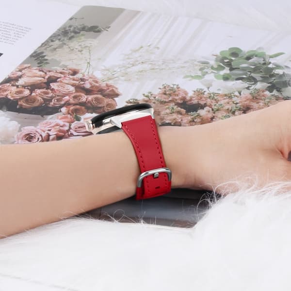 Google Pixel Watch Cowhide aito nahkahihna - Punainen Red