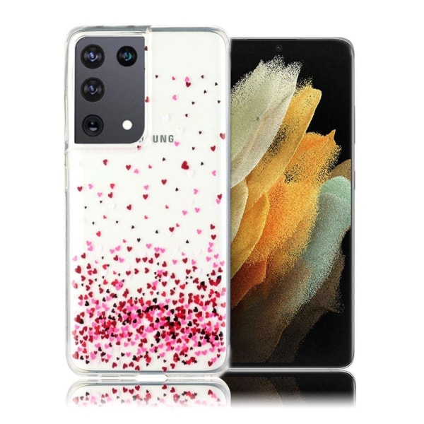 Deco Samsung Galaxy S21 Ultra 5G skal - Hjärtan Rosa