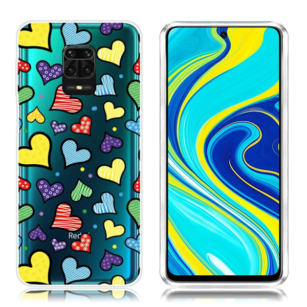 Deco Xiaomi Redmi Note 9 Pro / Note 9S / 9 Pro Max deksel - Hjerte Multicolor