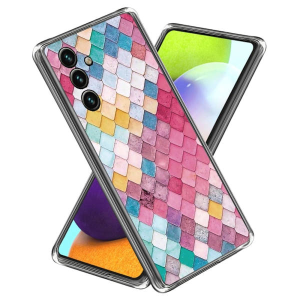 Deco Samsung Galaxy M14 Etui - Regnbue Rhombus Multicolor