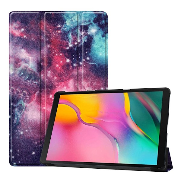 Samsung Galaxy Tab A 10.1 (2019) kolminkertainen nahkakotelo - Galaksi Kuvio Multicolor