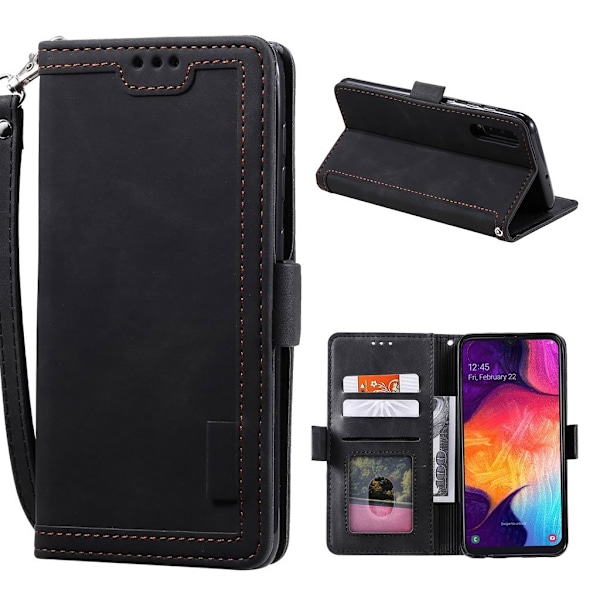 Suburbian läder Samsung Galaxy A50 fodral - Svart Svart