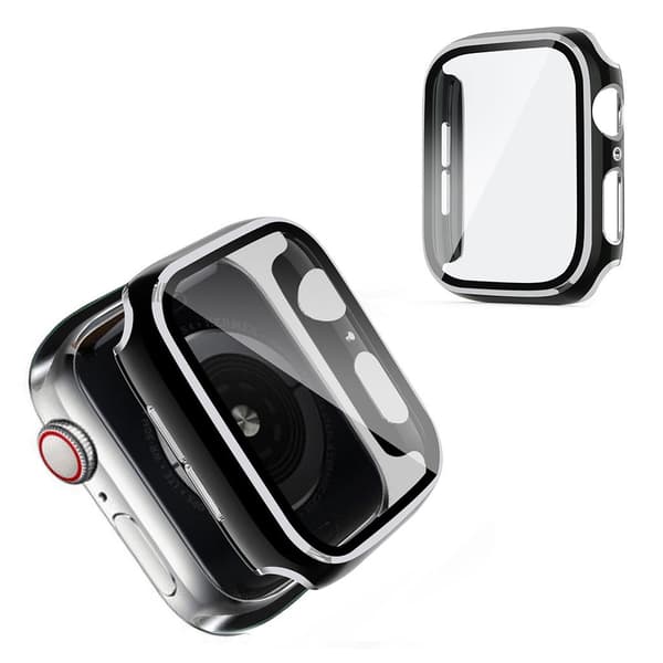 Apple Watch Series 6 / 5 40mm cool ramme med hærdet glas - Sort / Sølv Black