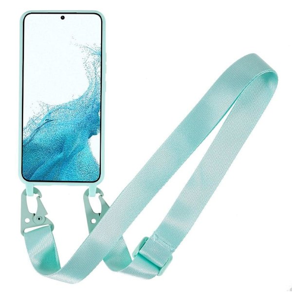 Ohut TPU-kotelo, jossa on mattapinta ja säädettävä hihna Samsung Galaxy S22 Plus - Vaaleanvihreä Green