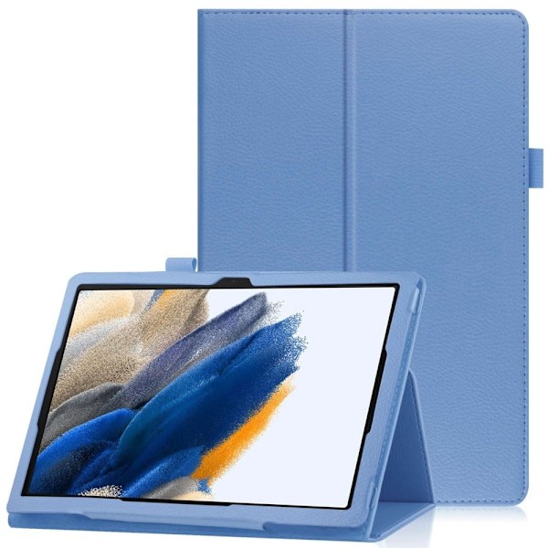Vikbart fodral med Lichi-textur för Samsung Galaxy Tab A8 10.5 (2021) - Baby Blå Blå