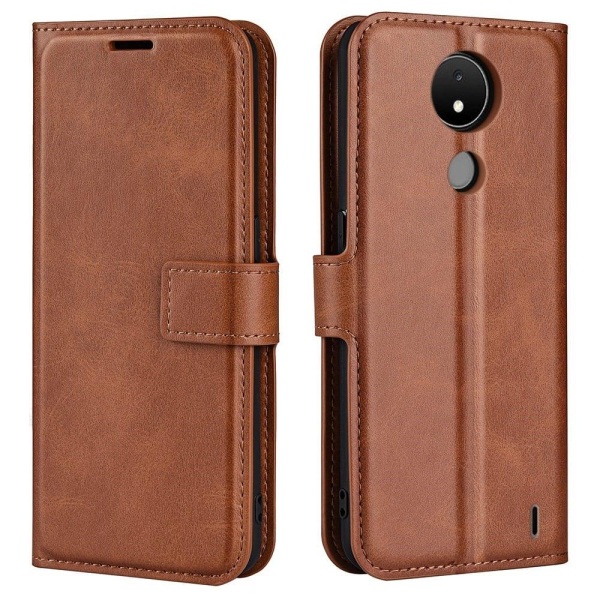 Lompakko Nahkakotelo For Nokia C21 - Vaalean Ruskea Brown