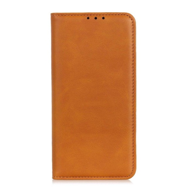 Motorola Moto E30 flip etui i ægte læder med pung – Brun Brown