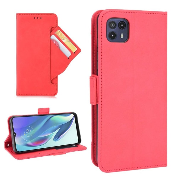 Modernt Motorola Moto G50 5G fodral med plånbok - Röd Röd