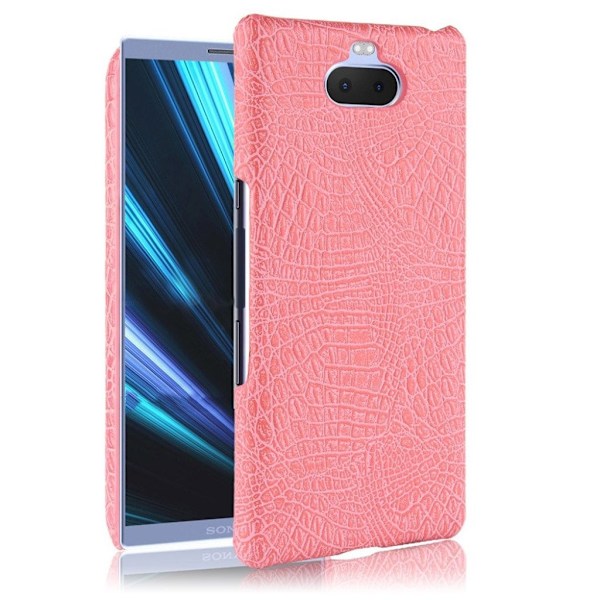 Läder Sony Xperia 10 Plus fodral med krokodiltextur - Rosa Rosa