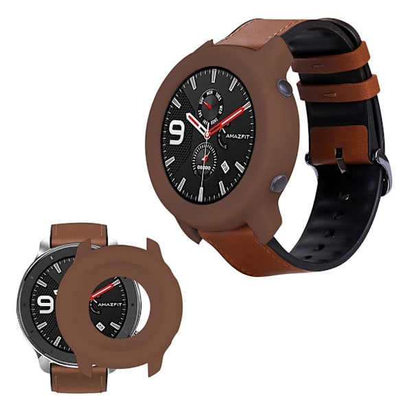 Amazfit Gtr 42mm Silikon Støtfanger - Kaffe Brown