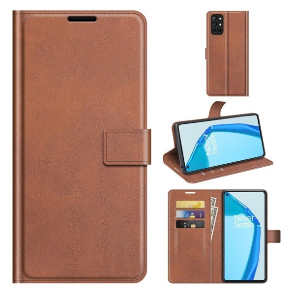 Lompakko Nahkakotelo For OnePlus 9R - Ruskea Brown