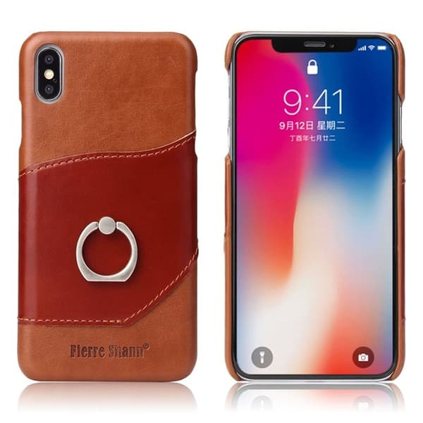 FIERRE SHANN iPhone Xs Max etui i okselæder - Brun Brown