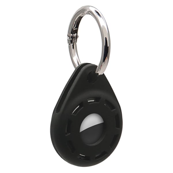 AirTags silikoneovertræk med ringspænde - Sort Black