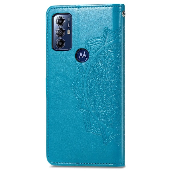 Mandala läder Motorola Moto G Play (2023) fodral - Blå Blå