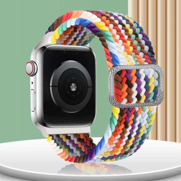 Apple Watch 42mm - 44mm nailonpunos kellonhihna - Musta Ja Valkoinen Black