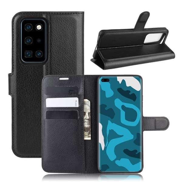 Classic Huawei P40 Pro flip kuoret - Musta Black