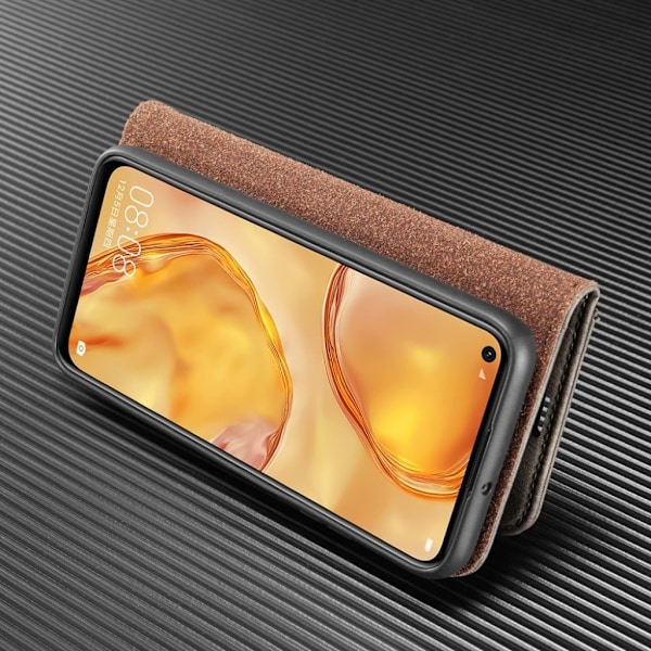 DG.MING Huawei P40 Lite / Nova 6 SE 2-i-1 Wallet Etui - Grå Silver grey