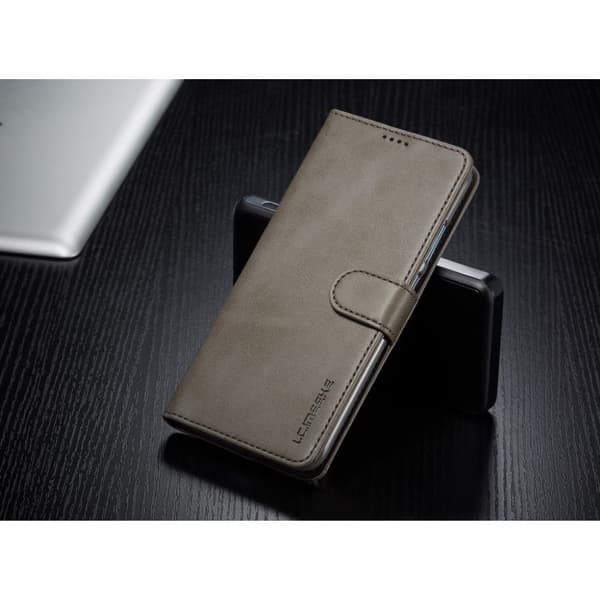 LC.IMEEKE Huawei P Smart 2019 nahkainen suojakotelo - Harmaa Silver grey