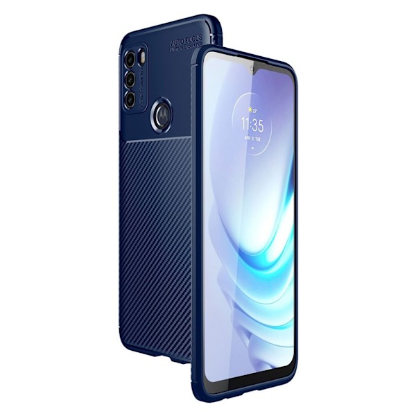 Carbon Shield Motorola Moto G50 Etui - Blå Blue