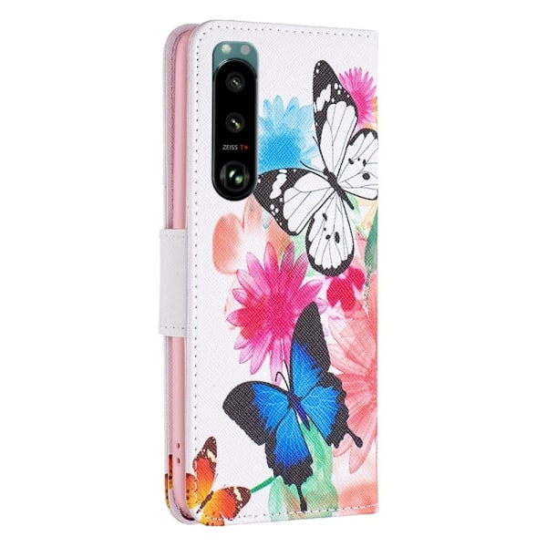 Wonderland Sony Xperia 5 III flip etui - To Sommerfugle Multicolor