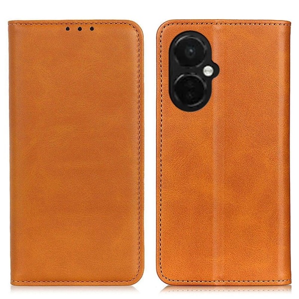 Lompakko-style Aitoa Nahkaa Läppäkotelo For OnePlus Nord CE 3 - Ruskea Brown