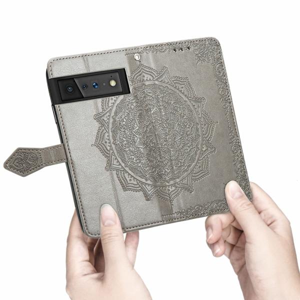 Mandala Google Pixel 6 Flip Etui - Grå Silver grey