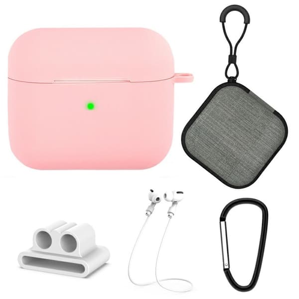 5 kpl AirPods 3 silikonikotelo tarvikkeineen - Pinkki Pink